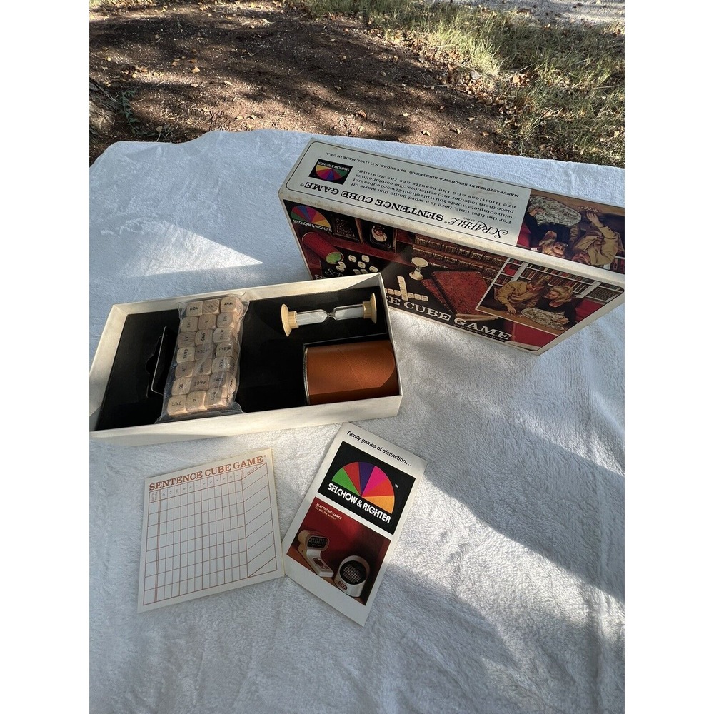Vintage 1971 Scrabble Sentence Cube Game, Selchow Richter, Made In USA, Complete - Picture 3 of 4